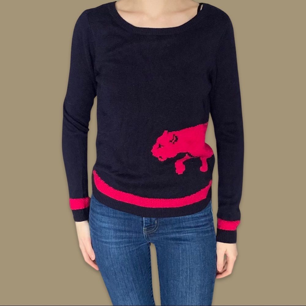 RW&CO. Lion Graphic Scoop Neck Sweater